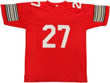 OHIO STATE BUCKEYES EDDIE GEORGE AUTOGRAPHED RED JERSEY BECKETT WITNESS 234538
