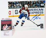 Samuel Girard Avalanche Autographed Action 8x10 Photo White Uniform JSA COA