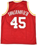 HOUSTON ROCKETS RUDY TOMJANOVICH AUTOGRAPHED RED JERSEY TRISTAR HOLO 215752