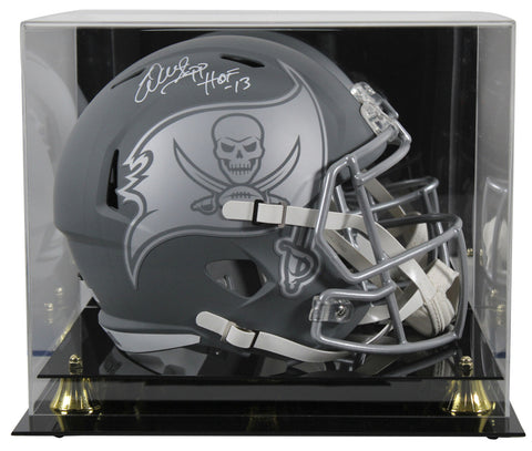 Buccaneers Warren Sapp "HOF 13" Signed Slate F/S Speed Rep Helmet W Case BAS W