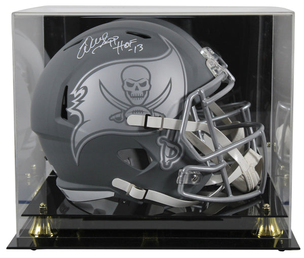 Buccaneers Warren Sapp "HOF 13" Signed Slate F/S Speed Rep Helmet W Case BAS W
