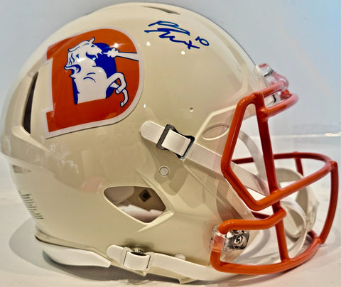 Bo Nix Autographed Denver Broncos Retro NFL Pro Helmet BAS COA