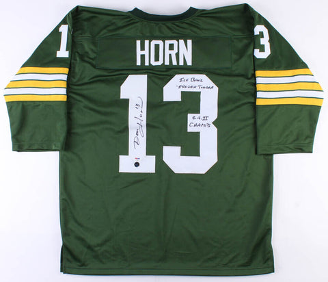 Don Horn Signed Green Bay Packer Jersey (PSA) 3 inscriptions Super Bowl II Champ