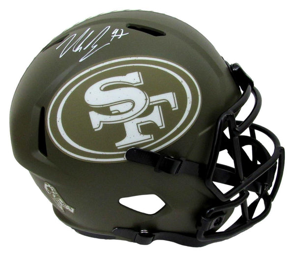 Nick Bosa Signed Full Size Salute To Service Replica 49ers Helmet Beck – Super Sports Center