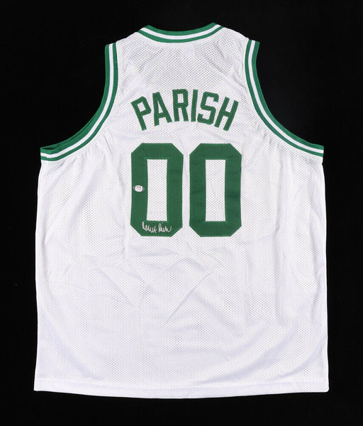 Robert Parish Signed Boston Celtics White Jersey (PSA COA) 4XNBA Champion Center