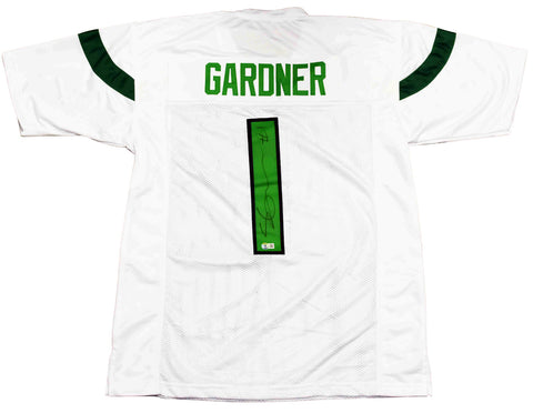 AHMAD SAUCE GARDNER AUTOGRAPHED SIGNED NEW YORK JETS #1 WHITE JERSEY BECKETT