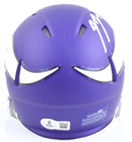 JJ McCarthy Autographed Minnesota Vikings Speed Mini Helmet Beckett W Hologram