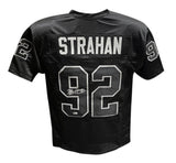 Michael Strahan Autographed/Signed Pro Style Jersey Black Beckett 40420