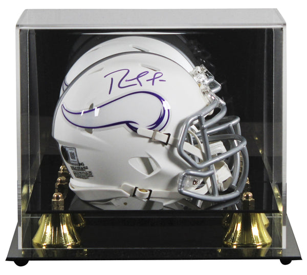 Vikings Randy Moss Signed 2024 On-Field Alt Speed Mini Helmet W/ Case BAS Wit