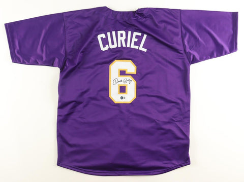 Derek Curiel 2025 National Champs Signed LSU Tigers Purple Jersey (Beckett QR)