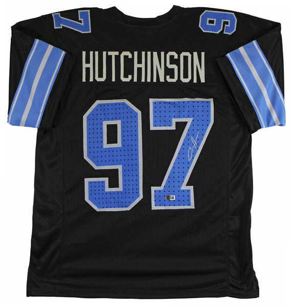 Aidan Hutchinson Authentic Signed Black Alternate Pro Style Jersey BAS Witnessed