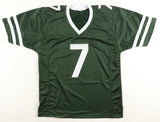 Justin Fields Signed New York Jets Dark Green Jersey (Beckett) Ex-Ohio State Q.B