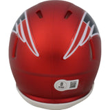 Randy Moss Autographed New England Patriots Blaze Mini Helmet Beckett 48883