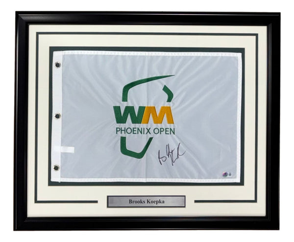 Brooks Koepka Signed Framed Phoenix Open Golf Flag BAS