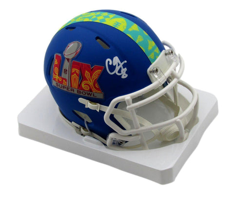 C.J. Gardner-Johnson Signed Blue Super Bowl LIX Mini Helmet Eagles BAS 192763