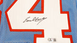 HOUSTON OILERS EARL CAMPBELL AUTOGRAPHED BLUE JERSEY BECKETT BAS QR 237061