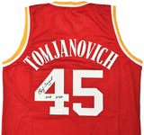 HOUSTON ROCKETS RUDY TOMJANOVICH AUTOGRAPHED RED JERSEY "HOF 2020" JSA 215754