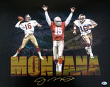 JOE MONTANA AUTHENTIC AUTOGRAPHED SIGNED FRAMED 16X20 PHOTO 49ERS BECKETT 155030