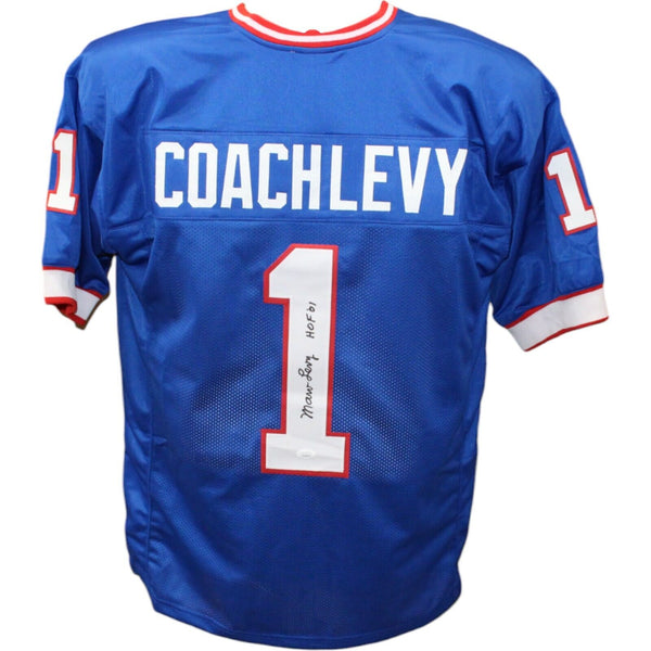 Marv Levy Autographed/Signed Pro Style Blue Jersey JSA HOF 43419