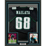 Framed Autographed/Signed Jordan Mailata 33x42 Philadelphia Black Jersey BAS COA