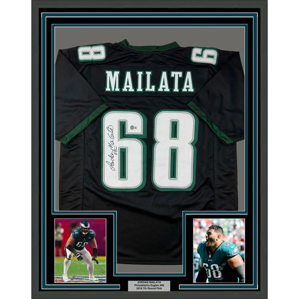Framed Autographed/Signed Jordan Mailata 33x42 Philadelphia Black Jersey BAS COA