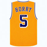 Robert Horry Signed Gold Custom Basketball Jersey w/Big Shot Rob -(SCHWARTZ COA)