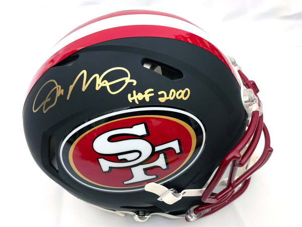Joe Montana Signed 49ers Matte Black Speed Authentic Helmet W/HOF 2000 Beckett