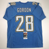 Autographed/Signed Melvin Gordon Los Angeles LA Powder Blue Jersey JSA COA