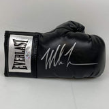 Autographed/Signed Mike Tyson Black Everlast Boxing Glove Athlete Holo COA