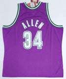 Mil Bucks RAY ALLEN Signed Official Mitchell & Ness Purple Jersey AUTO - BECKETT