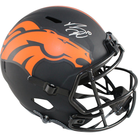 Bo Nix Autographed Denver Broncos F/S Eclipse Helmet Beckett Witness 51398