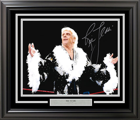 RIC FLAIR AUTOGRAPHED SIGNED FRAMED 11X14 PHOTO JSA STOCK #209410
