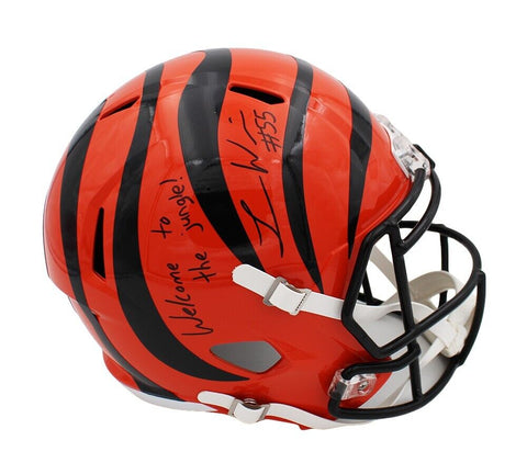 Logan Wilson Signed Cincinnati Bengals Speed Full Size NFL Helmet w/ Welcome to