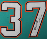 MYLES GASKIN (Dolphins teal TOWER) Signed Autographed Framed Jersey JSA