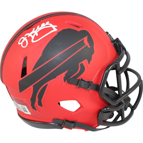 Jim Kelly Autographed Buffalo Bills Rave Mini Helmet Beckett Witness 50264