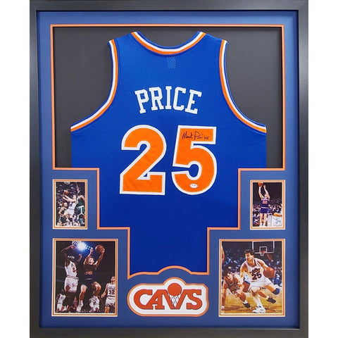 Mark Price Autographed Signed Framed Blue Cleveland Cavaliers Jersey PSA/DNA