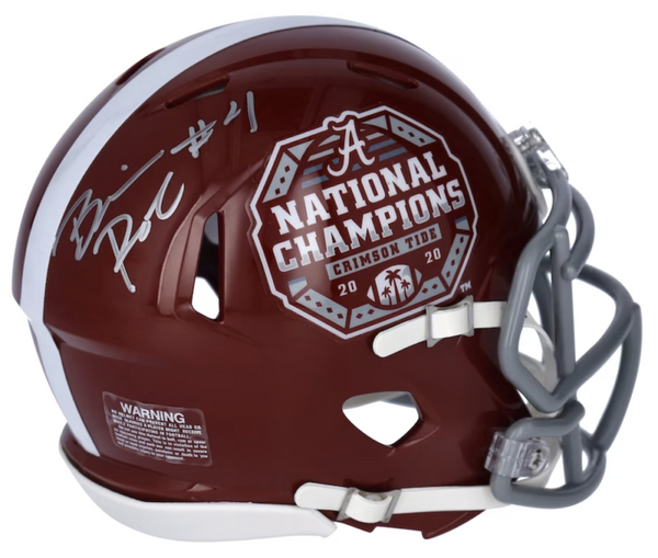 BRIAN ROBINSON Autographed Crimson Tide "Champs" Speed Mini Helmet FANATICS
