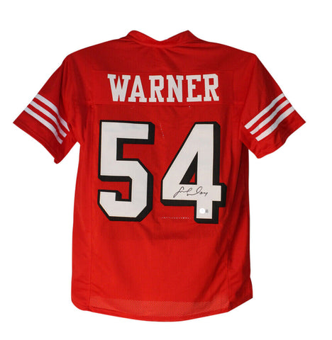 Fred Warner Autographed/Signed Pro Style Red XL Jersey Beckett BAS 34538