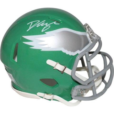 D'Andre Swift Signed Philadelphia Eagles TB Mini Helmet BAS 42963