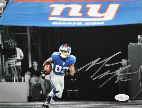 Mario Manningham Autographed 8x10 B&W Color Photo- JSA Authenticated