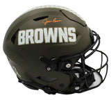 Jim Brown Signed Cleveland Browns Speed Flex Authentic STS Helmet -Orange Ink
