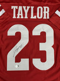 JONATHAN TAYLOR - Signed Custom Red Jersey AUTO - Wisconsin Badgers - BAS