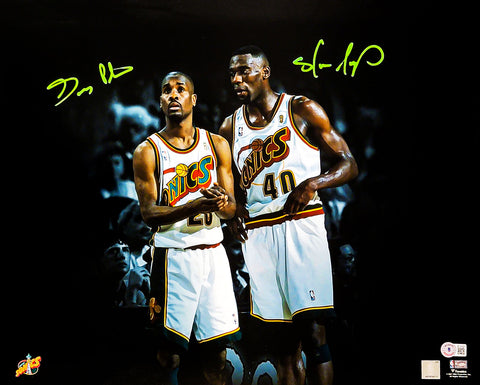 GARY PAYTON & SHAWN KEMP AUTOGRAPHED 16X20 PHOTO SUPERSONICS BECKETT 203418