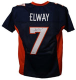 John Elway Autographed/Signed Pro Style Size XL Blue Jersey BAS 22889