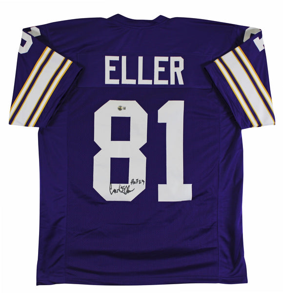 Carl Eller "HOF 2004" Signed Purple Pro Style Jersey BAS Witnessed #4W113351