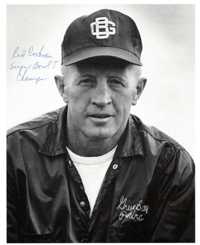 Packers Coach RED COCHRAN (d) Signed 8x10 Photo #2 AUTO w/ "SB I Champ"
