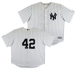 Yankees Mariano Rivera Signed White Pinstripe Majestic Cool Base Jersey BAS Wit