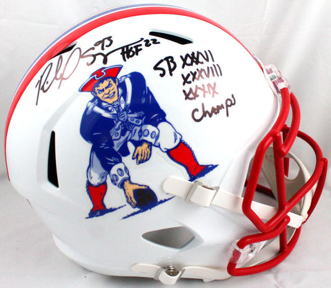 Richard Seymour Signed Patriots 90-92 F/S Speed Helmet w/HOF SB Champs-BAW Holo