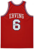 FRMD Julius Erving Philadelphia 76ers Signed Mitchell & Ness Red Auth. Jersey