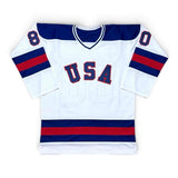 1980 Miracle on Ice Team USA Autographed White Jersey - 17 Signatures - JSA